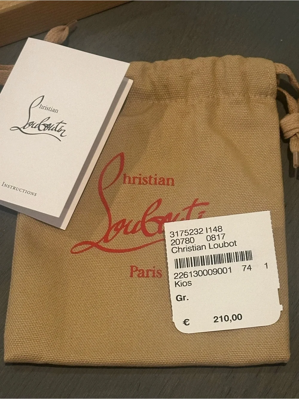 NWT Christian Louboutin Black Studded Leather Card Holder w/ Box & Dust Bag